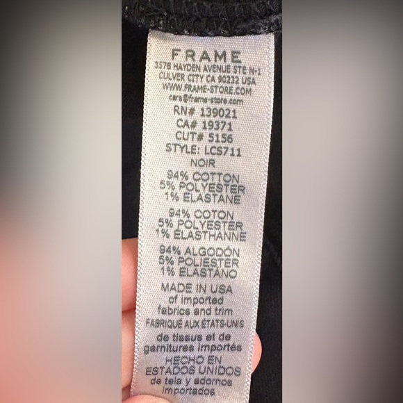 Frame Le Cutoff Denim Shorts, Color Noir Black, Zip Fly, Comfy, Flattering, 32‎ - Picture 8 of 9